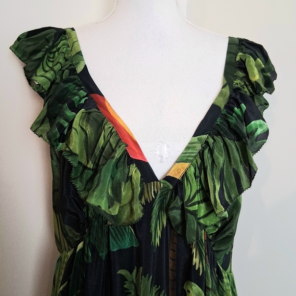 Farm Rio Cocoa Forest Maxi Dress Size Large NWT - Picture 2 of 13